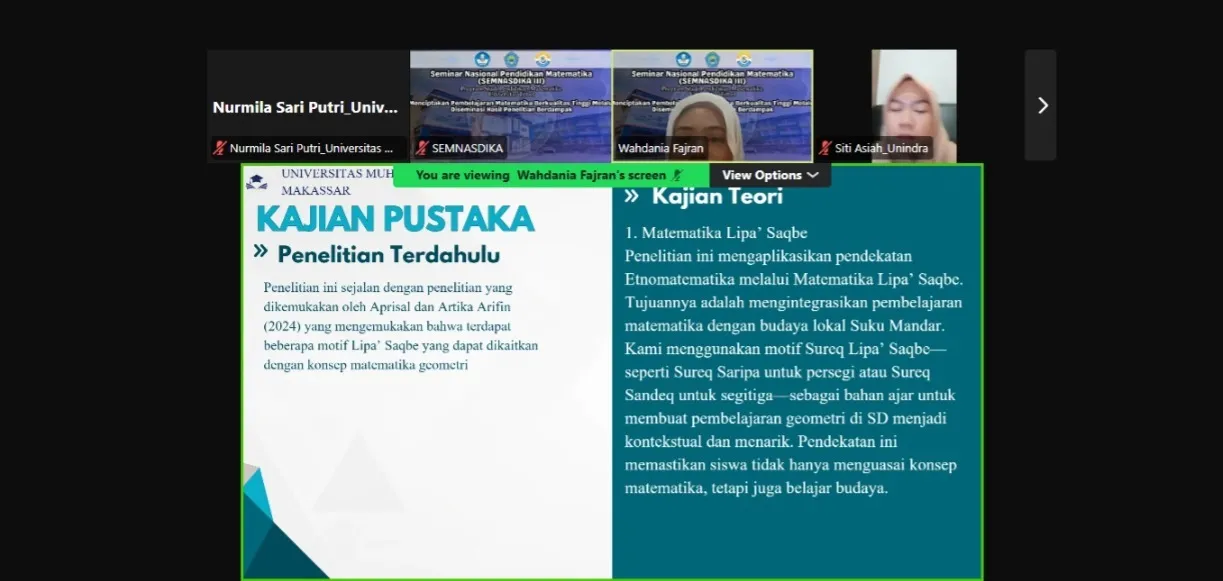 Mahasiswa PGSD Unismuh Angkat Lipa Saqbe ke Panggung Nasional Pendidikan Matematika